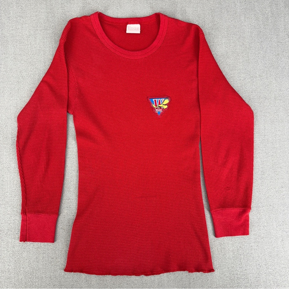 Vintage Winston Mens XL Or L Racing Compression Thermal Long Sleeve Waffle Weave